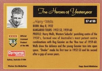 1994 Dynamic Kangaroo Heroes #37 Harry Wells Back